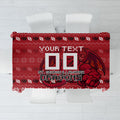 Personalized St George Illawarra Dragons Christmas Tablecloth Australian Rugby Fans - Pixelated Ugly Xmas Pattern Mascot Santa