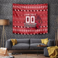 Personalized St George Illawarra Dragons Christmas Tapestry Australian Rugby Fans - Pixelated Ugly Xmas Pattern Mascot Santa