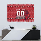 Personalized St George Illawarra Dragons Christmas Tapestry Australian Rugby Fans - Pixelated Ugly Xmas Pattern Mascot Santa