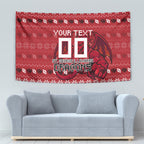 Personalized St George Illawarra Dragons Christmas Tapestry Australian Rugby Fans - Pixelated Ugly Xmas Pattern Mascot Santa