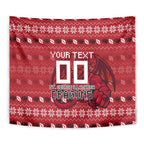Personalized St George Illawarra Dragons Christmas Tapestry Australian Rugby Fans - Pixelated Ugly Xmas Pattern Mascot Santa