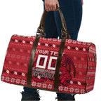 Personalized St George Illawarra Dragons Christmas Travel Bag Australian Rugby Fans - Pixelated Ugly Xmas Pattern Mascot Santa