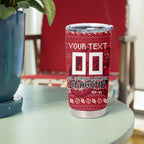Personalized St George Illawarra Dragons Christmas Tumbler Cup Australian Rugby Fans - Pixelated Ugly Xmas Pattern Mascot Santa