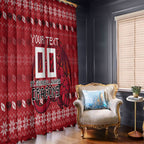 Personalized St George Illawarra Dragons Christmas Window Curtain Australian Rugby Fans - Pixelated Ugly Xmas Pattern Mascot Santa