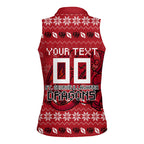 Personalized St George Illawarra Dragons Christmas Women Sleeveless Polo Shirt Australian Rugby Fans - Pixelated Ugly Xmas Pattern Mascot Santa