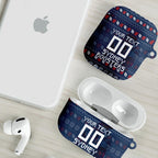 Personalized Sydney Roosters Christmas AirPods Case Australian Rugby Fans - Pixelated Ugly Xmas Pattern Mascot Santa