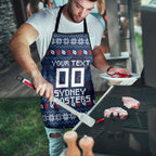 Personalized Sydney Roosters Christmas Apron Australian Rugby Fans - Pixelated Ugly Xmas Pattern Mascot Santa