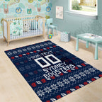 Personalized Sydney Roosters Christmas Area Rug Australian Rugby Fans - Pixelated Ugly Xmas Pattern Mascot Santa