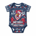 Personalized Sydney Roosters Christmas Baby Onesie Australian Rugby Fans - Pixelated Ugly Xmas Pattern Mascot Santa