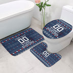 Personalized Sydney Roosters Christmas Bathroom Set Australian Rugby Fans - Pixelated Ugly Xmas Pattern Mascot Santa
