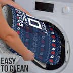 Personalized Sydney Roosters Christmas Bathroom Set Australian Rugby Fans - Pixelated Ugly Xmas Pattern Mascot Santa