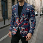 Personalized Sydney Roosters Christmas Blazer Australian Rugby Fans - Pixelated Ugly Xmas Pattern Mascot Santa