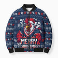Personalized Sydney Roosters Christmas Bomber Puffer Jacket Australian Rugby Fans - Pixelated Ugly Xmas Pattern Mascot Santa