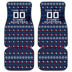 Personalized Sydney Roosters Christmas Car Mats Australian Rugby Fans - Pixelated Ugly Xmas Pattern Mascot Santa