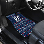 Personalized Sydney Roosters Christmas Car Mats Australian Rugby Fans - Pixelated Ugly Xmas Pattern Mascot Santa