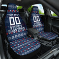 Personalized Sydney Roosters Christmas Car Seat Cover Australian Rugby Fans - Pixelated Ugly Xmas Pattern Mascot Santa
