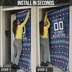Personalized Sydney Roosters Christmas Door Cover Australian Rugby Fans - Pixelated Ugly Xmas Pattern Mascot Santa