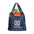 Personalized Sydney Roosters Christmas Grocery Bag Australian Rugby Fans - Pixelated Ugly Xmas Pattern Mascot Santa