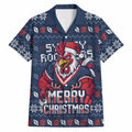 Personalized Sydney Roosters Christmas Hawaiian Shirt Australian Rugby Fans - Pixelated Ugly Xmas Pattern Mascot Santa