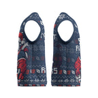 Personalized Sydney Roosters Christmas Knitted V-Neck Vest Australian Rugby Fans - Pixelated Ugly Xmas Pattern Mascot Santa
