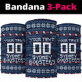 Personalized Sydney Roosters Christmas Neck Gaiter Australian Rugby Fans - Pixelated Ugly Xmas Pattern Mascot Santa
