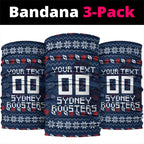 Personalized Sydney Roosters Christmas Neck Gaiter Australian Rugby Fans - Pixelated Ugly Xmas Pattern Mascot Santa