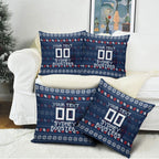 Personalized Sydney Roosters Christmas Pillow Cover Australian Rugby Fans - Pixelated Ugly Xmas Pattern Mascot Santa
