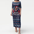 Personalized Sydney Roosters Christmas Puletasi Australian Rugby Fans - Pixelated Ugly Xmas Pattern Mascot Santa
