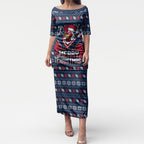 Personalized Sydney Roosters Christmas Puletasi Australian Rugby Fans - Pixelated Ugly Xmas Pattern Mascot Santa