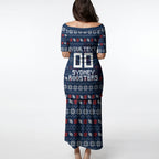 Personalized Sydney Roosters Christmas Puletasi Australian Rugby Fans - Pixelated Ugly Xmas Pattern Mascot Santa