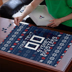 Personalized Sydney Roosters Christmas Puzzle Australian Rugby Fans - Pixelated Ugly Xmas Pattern Mascot Santa