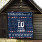 Personalized Sydney Roosters Christmas Quilt Australian Rugby Fans - Pixelated Ugly Xmas Pattern Mascot Santa