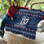 Personalized Sydney Roosters Christmas Quilt Australian Rugby Fans - Pixelated Ugly Xmas Pattern Mascot Santa