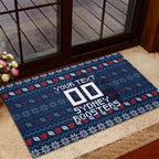 Personalized Sydney Roosters Christmas Rubber Doormat Australian Rugby Fans - Pixelated Ugly Xmas Pattern Mascot Santa