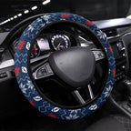 Sydney Roosters Christmas Steering Wheel Cover Australian Rugby Fans - Pixelated Ugly Xmas Pattern Mascot Santa