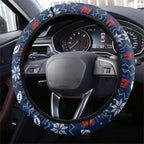 Sydney Roosters Christmas Steering Wheel Cover Australian Rugby Fans - Pixelated Ugly Xmas Pattern Mascot Santa