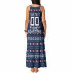 Personalized Sydney Roosters Christmas Tank Maxi Dress Australian Rugby Fans - Pixelated Ugly Xmas Pattern Mascot Santa