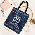 Personalized Sydney Roosters Christmas Tote Bag Australian Rugby Fans - Pixelated Ugly Xmas Pattern Mascot Santa