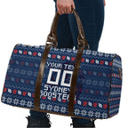 Personalized Sydney Roosters Christmas Travel Bag Australian Rugby Fans - Pixelated Ugly Xmas Pattern Mascot Santa