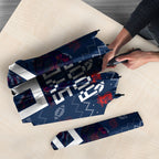 Personalized Sydney Roosters Christmas Umbrella Australian Rugby Fans - Pixelated Ugly Xmas Pattern Mascot Santa