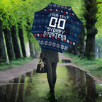 Personalized Sydney Roosters Christmas Umbrella Australian Rugby Fans - Pixelated Ugly Xmas Pattern Mascot Santa
