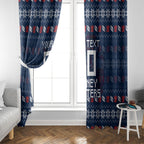 Personalized Sydney Roosters Christmas Window Curtain Australian Rugby Fans - Pixelated Ugly Xmas Pattern Mascot Santa