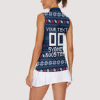 Personalized Sydney Roosters Christmas Women Sleeveless Polo Shirt Australian Rugby Fans - Pixelated Ugly Xmas Pattern Mascot Santa