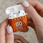 Personalized Wests Tigers Christmas AirPods Case Australian Rugby Fans - Pixelated Ugly Xmas Pattern Mascot Santa