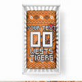 Personalized Wests Tigers Christmas Baby Bed Cover Australian Rugby Fans - Pixelated Ugly Xmas Pattern Mascot Santa