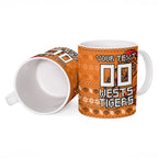 Personalized Wests Tigers Christmas Ceramic Mug Australian Rugby Fans - Pixelated Ugly Xmas Pattern Mascot Santa