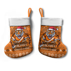 Wests Tigers Christmas Stocking Australian Rugby Fans - Pixelated Ugly Xmas Pattern Mascot Santa