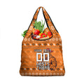Personalized Wests Tigers Christmas Grocery Bag Australian Rugby Fans - Pixelated Ugly Xmas Pattern Mascot Santa