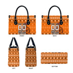 Personalized Wests Tigers Christmas Leather Bag Australian Rugby Fans - Pixelated Ugly Xmas Pattern Mascot Santa