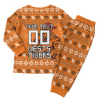 Personalized Wests Tigers Christmas Pajama Set Australian Rugby Fans - Pixelated Ugly Xmas Pattern Mascot Santa